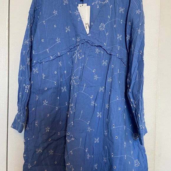 Zara short blue embroidered dress - XS - Picture 4 of 5